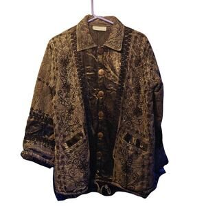 Vintage Mushrooms embroidered jacket one size